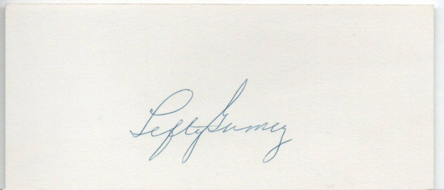 Lefty Gomez d.1989 New York Yankees/Senators Signed 3x5 Index Card 145614