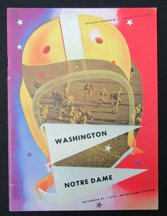 11/27/1948 Washington vs. Notre Dame College Football Program 185898