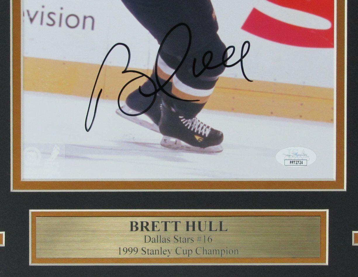 Brett Hull HOF Dallas Stars Signed/Autographed 8x10 Photo Framed JSA 161171