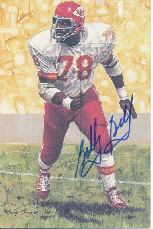 Bobby Bell HOF Chiefs Signed/Autographed Goal Line Art GLAC Postcard 163837