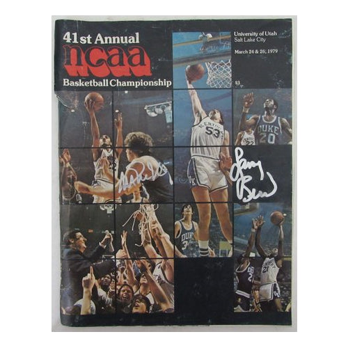 Larry Bird/Magic Johnson Dual-Signed/Auto 1979 NCAA Program JSA/Beckett 189951