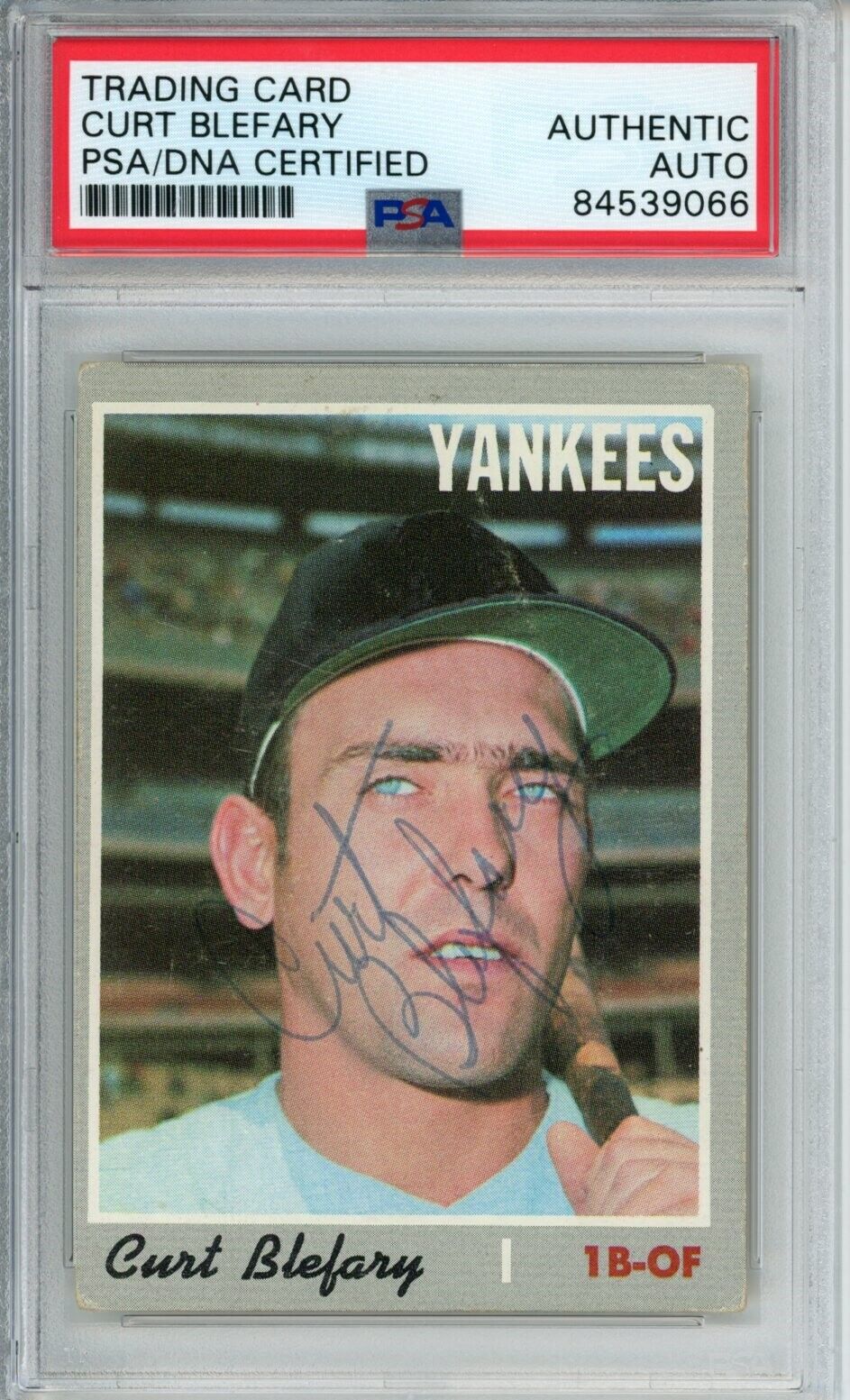 Curt Blefary Yankees Signed/Autographed 1970 TOPPS Card #297 PSA/DNA 166885