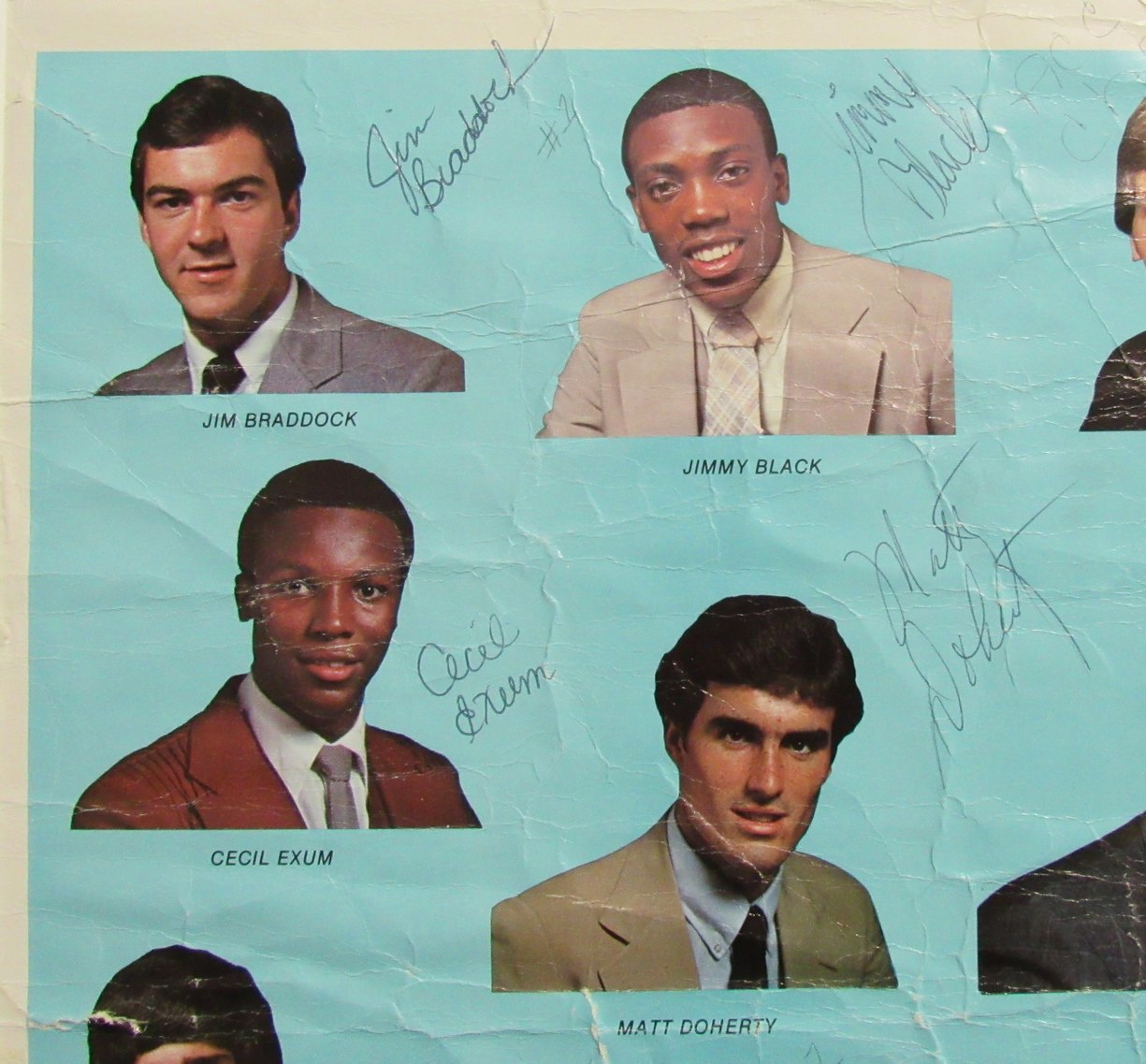 Michael Jordan full signature 1981-82 UNC multi-signed Team Schedule Poster JSA