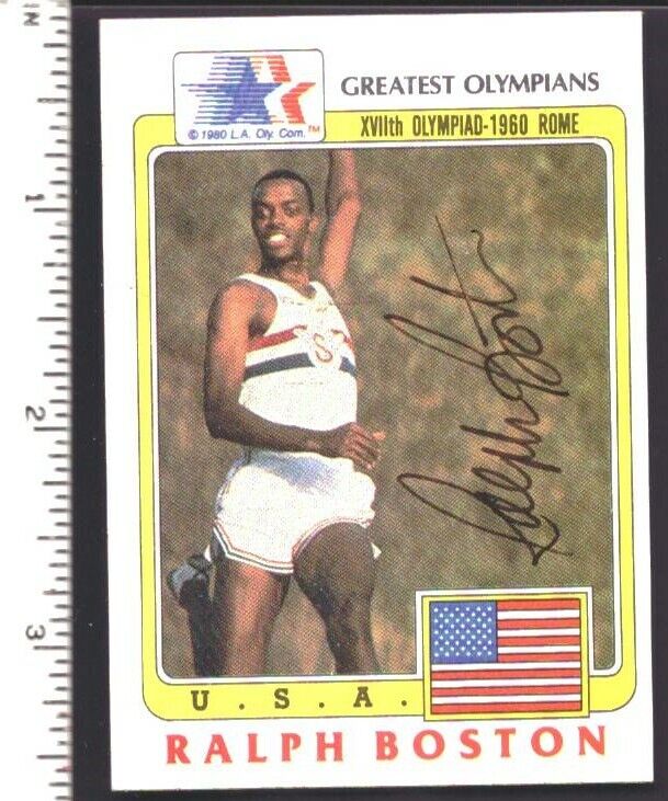 Ralph Boston Signed 1983 Topps Greatest Olympians Trading Card #83 151882