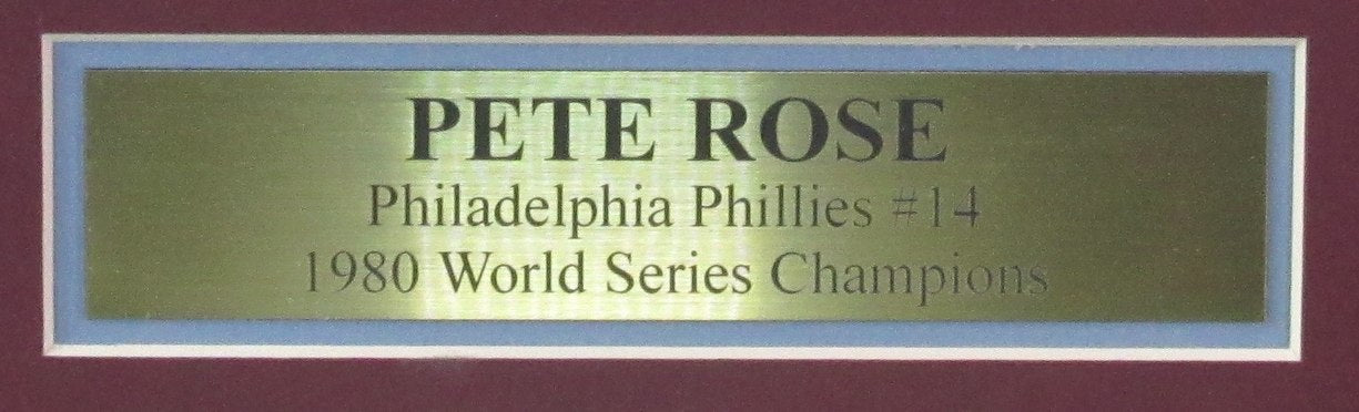 Pete Rose Signed Blue Philadelphia Phillies Baseball Jersey Framed JSA 191949