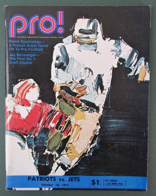 1971  New England Patriots vs. New York Jets Program 10/10/71 172393