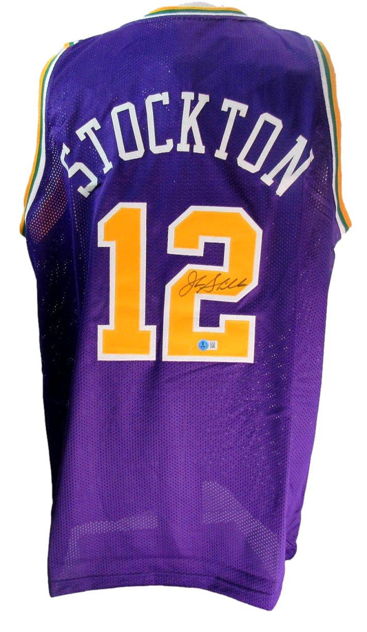 John Stockton HOF Signed Custom Hall of Fame Basketball Jersey Beckett 190498