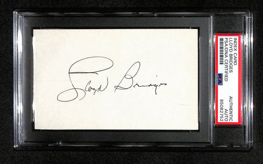 Lloyd Bridges Signed 3x5 Index Card "Airplane" PSA/DNA 183933