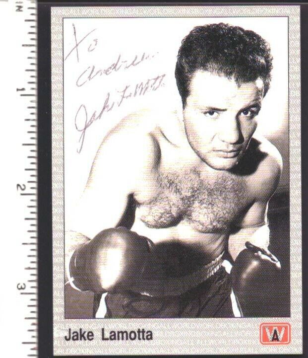 Jake Lamotta Boxer Signed/Autographed 1991 AW Sports Trading Card #98 151856