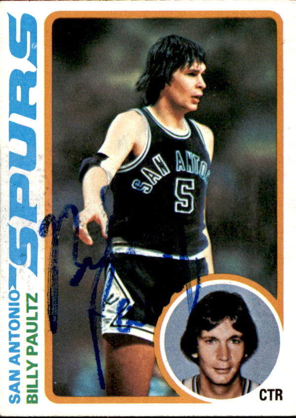 Billy Paulitz Autographed 1978-79 TOPPS Basketball Card #91 Spurs 182983