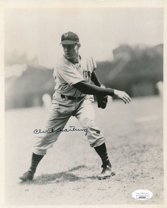 Clint Hartung Autographed Vintage 8x10 B/W Photo New York Giants JSA