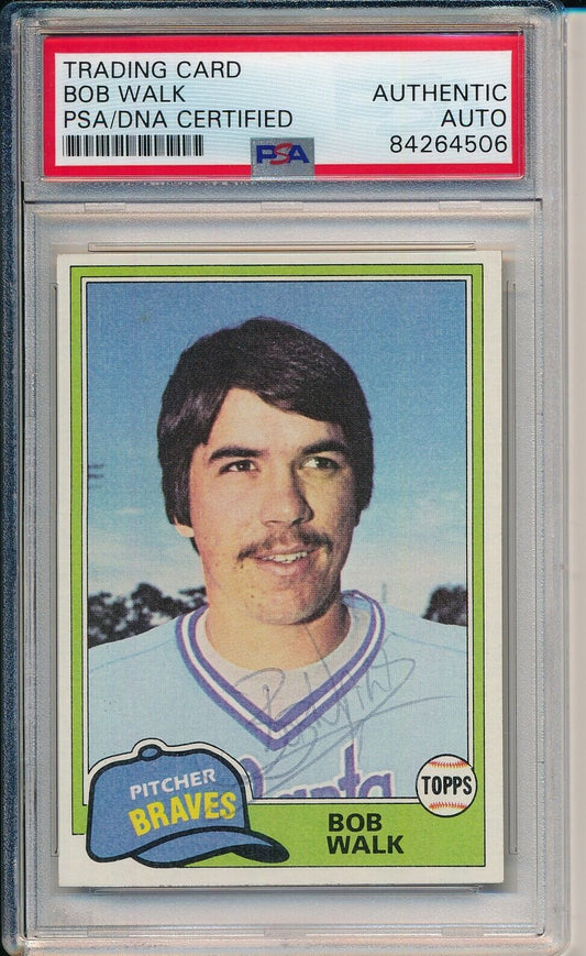Bob Walk Braves Signed/Auto 1981 TOPPS Traded Card #853 PSA/DNA 156650