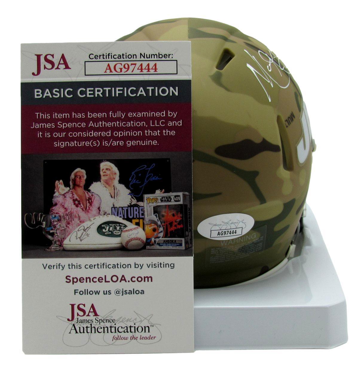 Mark Gastineau Autographed Camo Mini Football Helmet New York Jets JSA