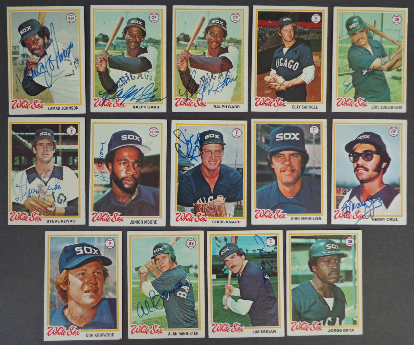Lot of (14) Chicago White Sox Autographed 1978 TOPPS Baseball Cards 183174