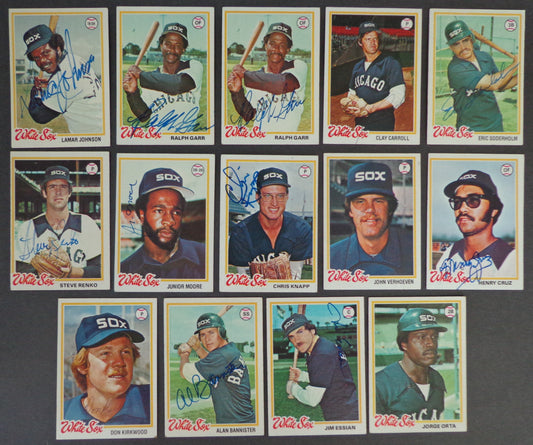 Lot of (14) Chicago White Sox Autographed 1978 TOPPS Baseball Cards 183174