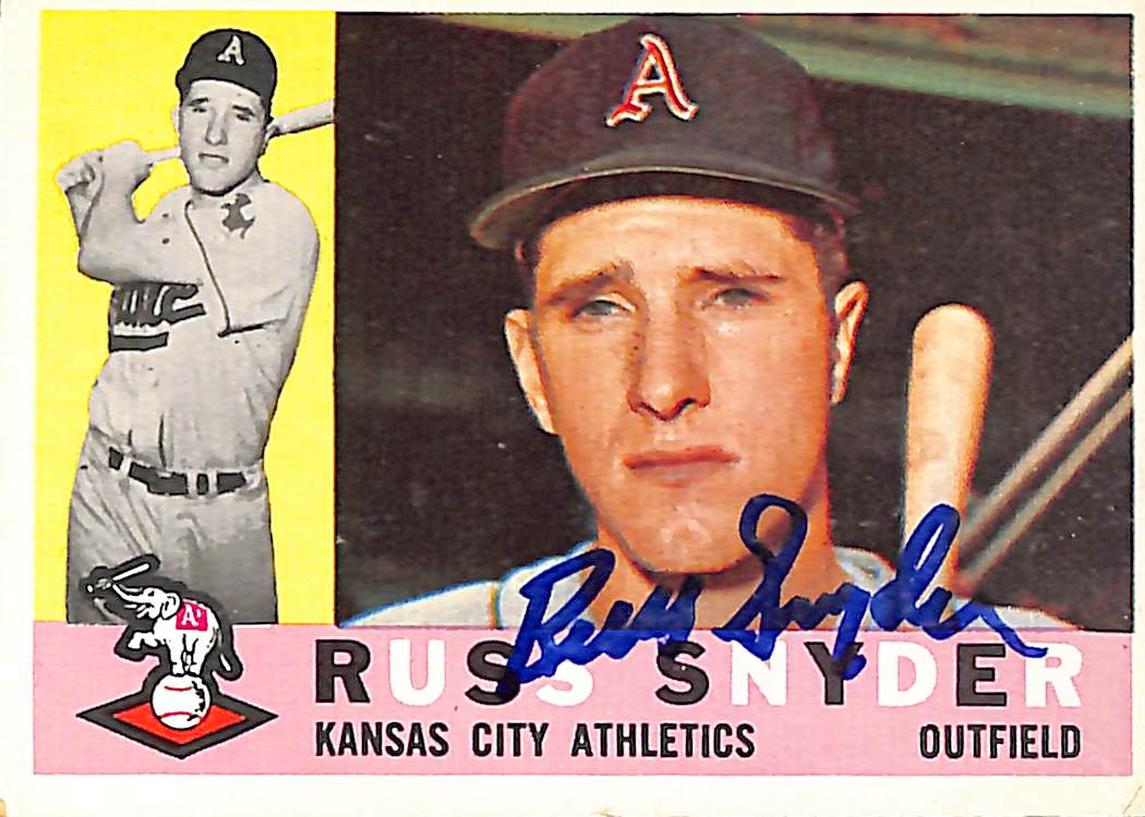 1960 TOPPS #81 Russ Snyder Kansas City Athletics Signed/Auto Card 190955