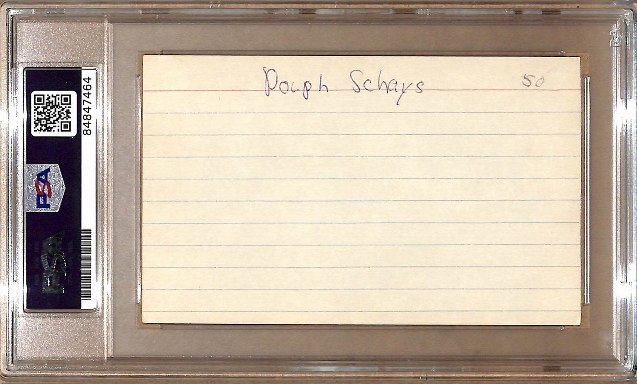 Dolph Schayes HOF Autographed 3x5 Index Card Syracuse Nationals PSA/DNA 178825