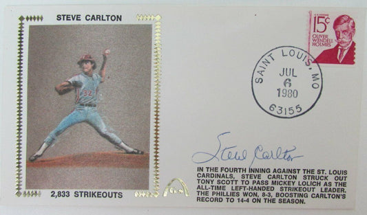 Steve Carlton Philadelphia Phillies Signed 2,833 Strikeouts FDC Envelope 149667