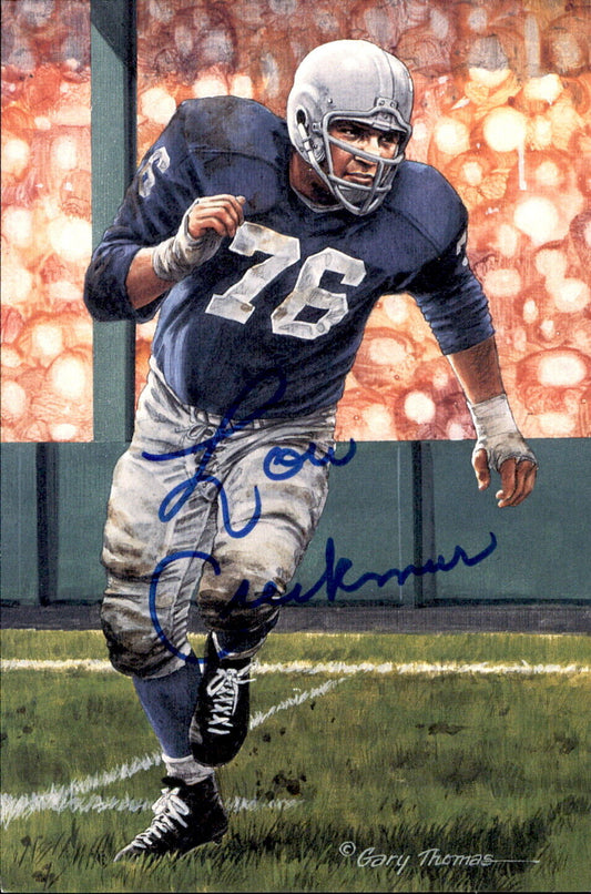 Lou Creekmur HOF Autographed Goal Line Art GLAC Postcard Detroit Lions JSA