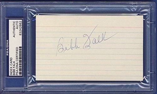 Bibb Falk Texas Longhorns Signed/Autographed 3x5 Index Card PSA/DNA 133018