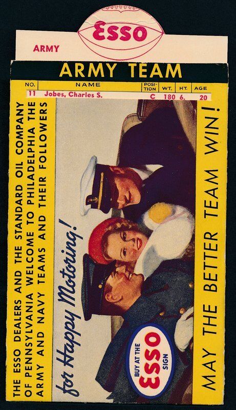 1938 ARMY vs NAVY Football Teams Sliding Rosters - ESSO Oil Giveaway 138939