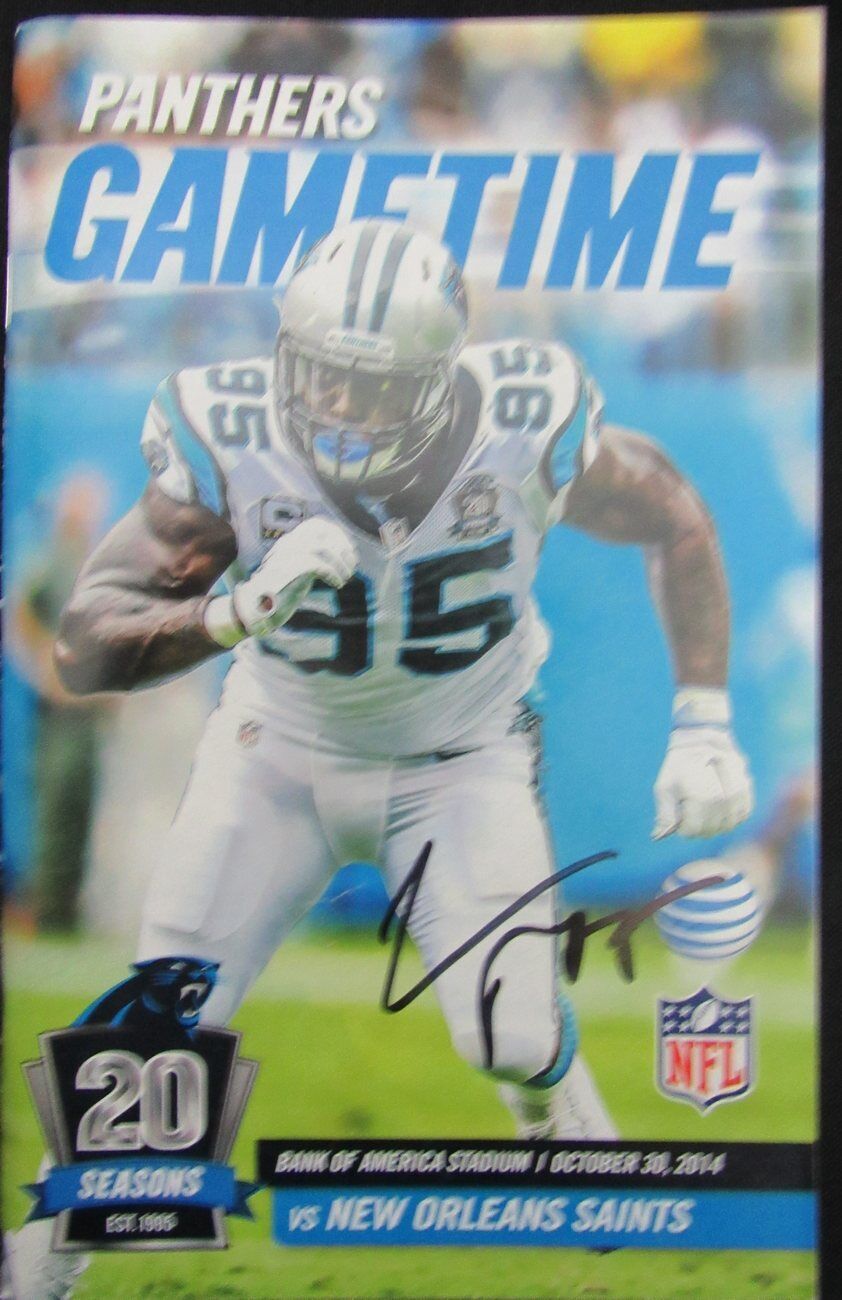 Charles Johnson Carolina Panthers Signed Football Program vs. Saints 10/30/2014