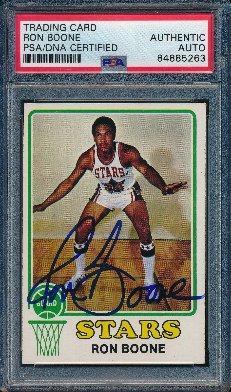 Ron Boone Utah Stars Autographed 1973-74 TOPPS Card #217 PSA/DNA 182134