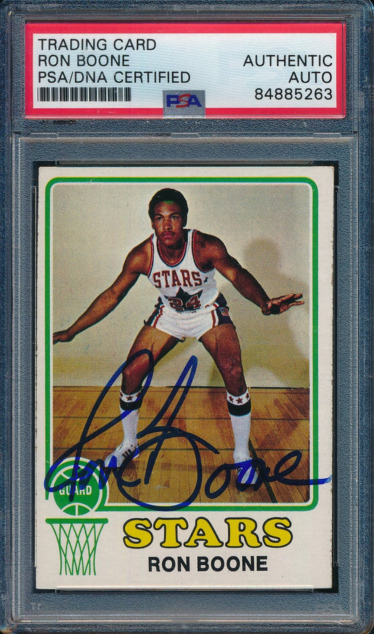 Ron Boone Utah Stars Autographed 1973-74 TOPPS Card #217 PSA/DNA 182134