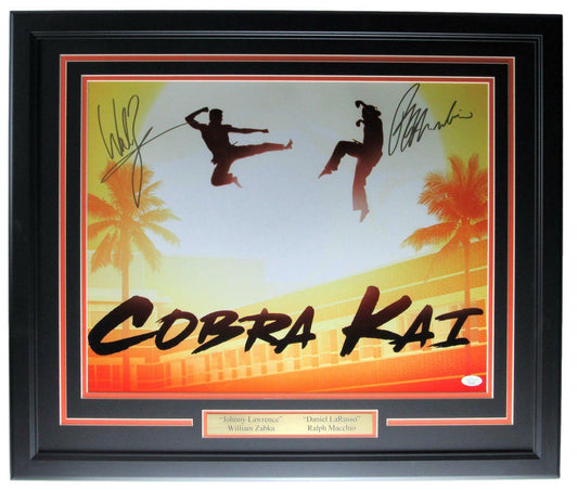 Cobra Kai William Zabka/Ralph Macchio  Signed/Auto 16x20 Print Framed JSA 164941