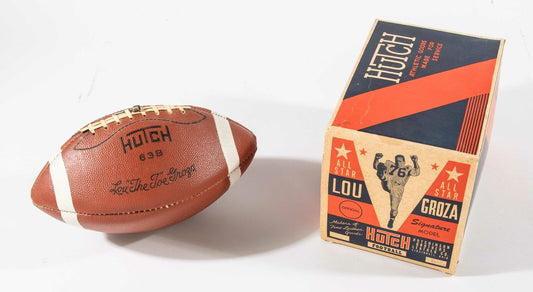 Hutch "Lou The Toe Groza" store model football in original box c.1950s 158033