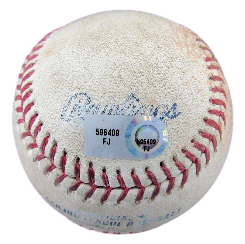 July 06, 2012 Game Used OML Baseball Rays vs. Indians MLB Hologram 181448