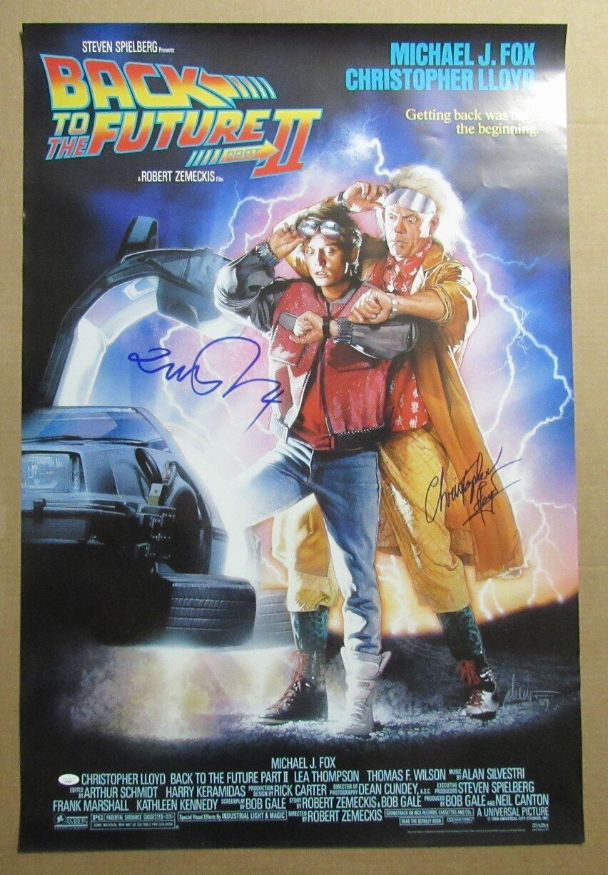 Michael J Fox/Christopher Lloyd Autographed 27x40 Poster "Back to Future II" JSA