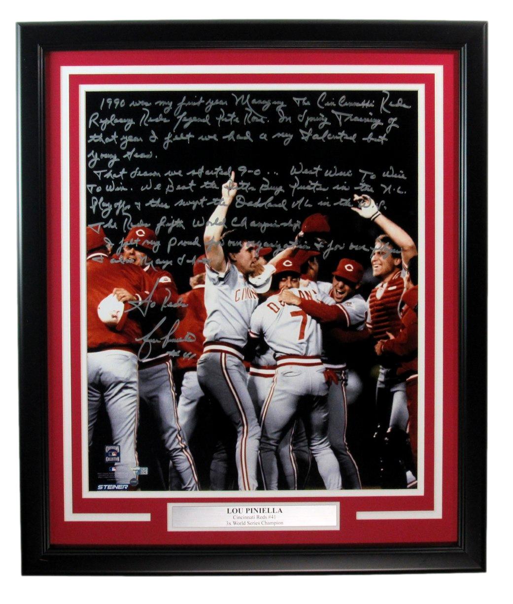 Lou Piniella Autographed/Hand Inscribed 16x20 Photo Reds Framed Fanatics 183693