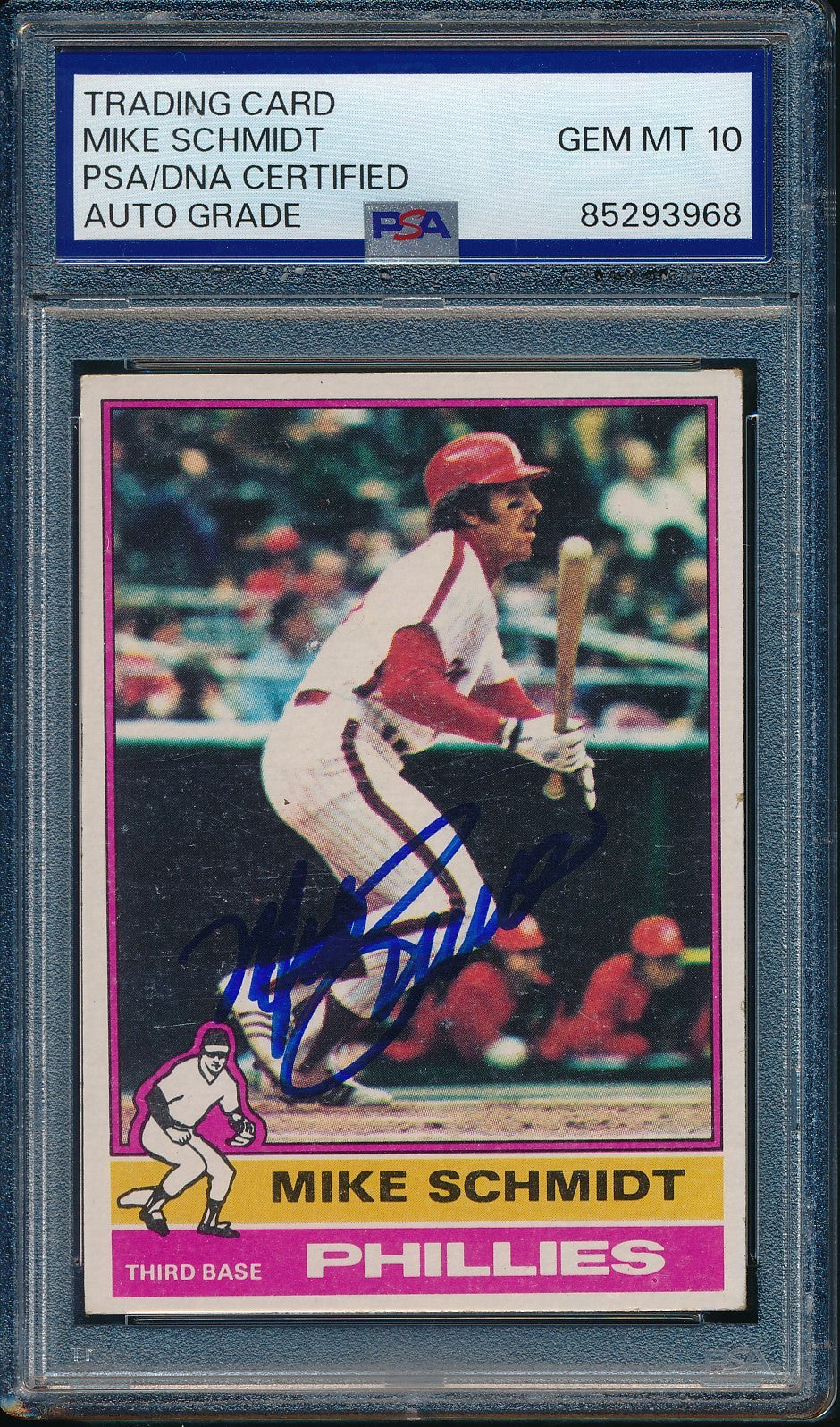 1976 Topps Mike Schmidt Phillies Card #480 Signed PSA/DNA GEM MINT 10 190425