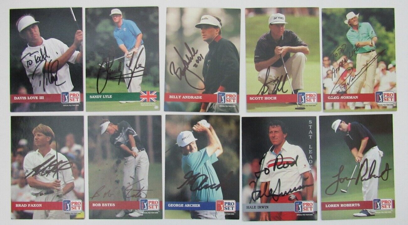 Lot of 10 1992 Pro Set Soigned Golf Cards incl Love Norman Lyle Hoch 150224