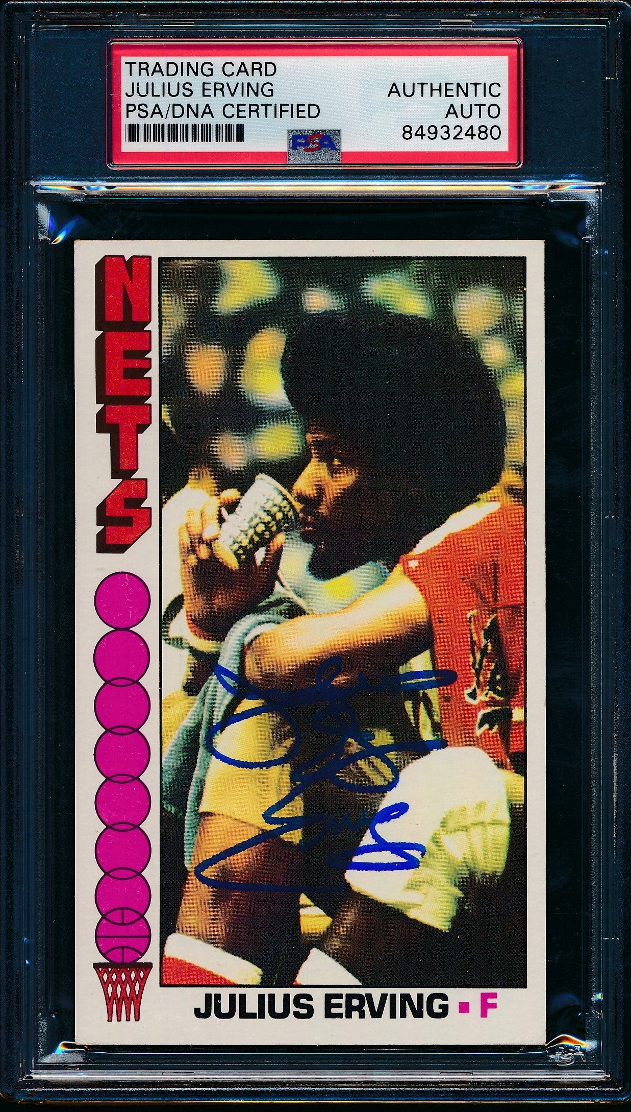 1976-77 Topps #1 Signed/Auto Julius Dr. J Erving HOF Philadelphia 76ers PSA/DNA