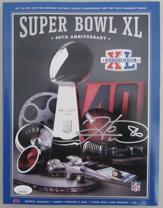 Hines Ward Autographed Super Bowl XL Program Steelers vs. Seahawks JSA 180336