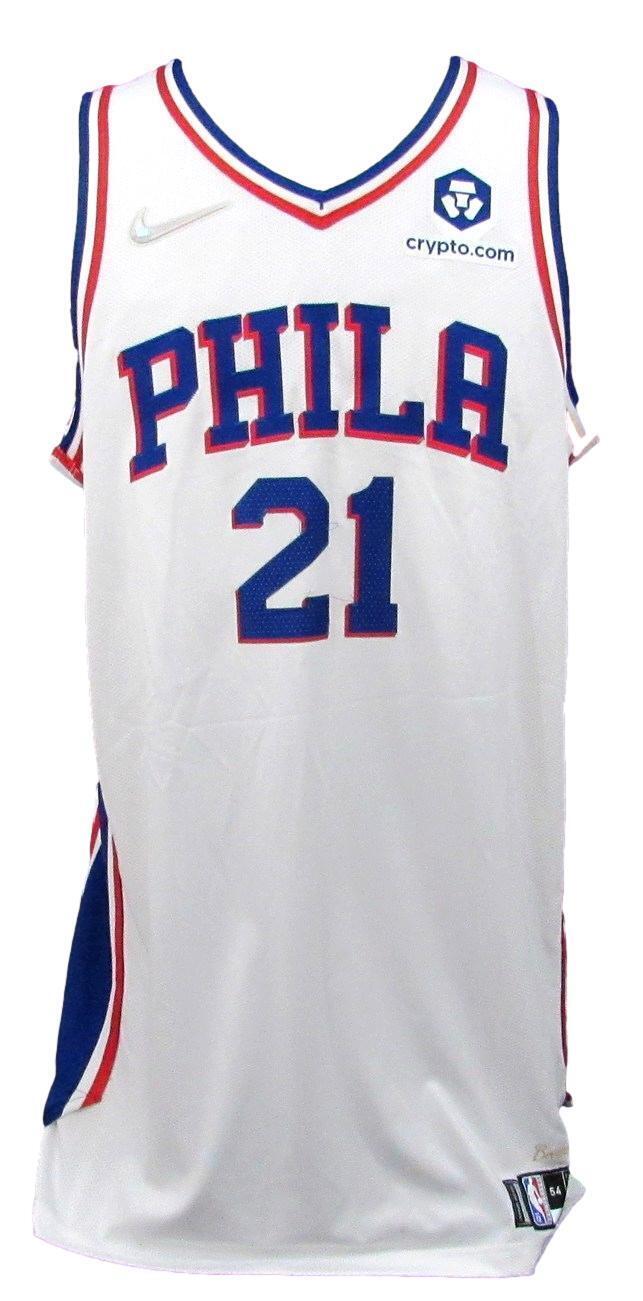 2022 Joel Embiid 76ers Game Worn/Used White Nike Jersey Fanatics 178035