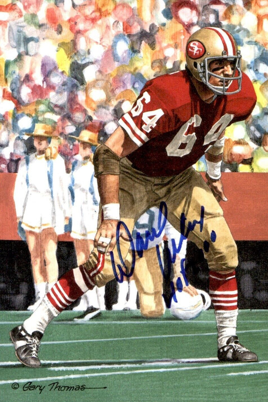 Dave Wilcox HOF Autographed/Inscribed Goal Line Art GLAC Postcard 49ers JSA