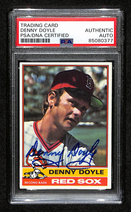 Denny Doyle Signed 1976 Topps Card #381 Boston Red Sox PSA/DNA 184391