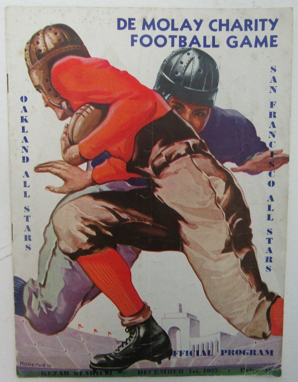 1935 De Molay Charity Football Game Program Oakland Stars vs. SF Stars 153803