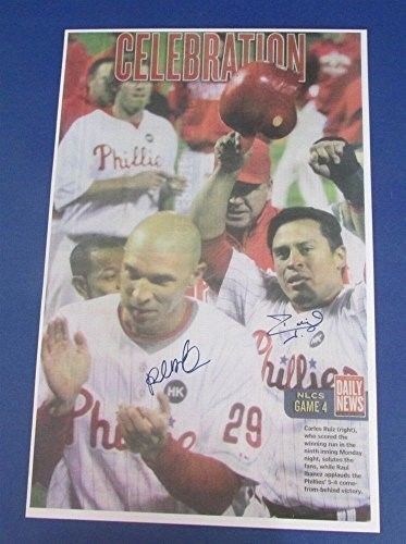 Raul Ibanez Carlos Ruiz Phillies Signed 11X17 Daily News Print 123212