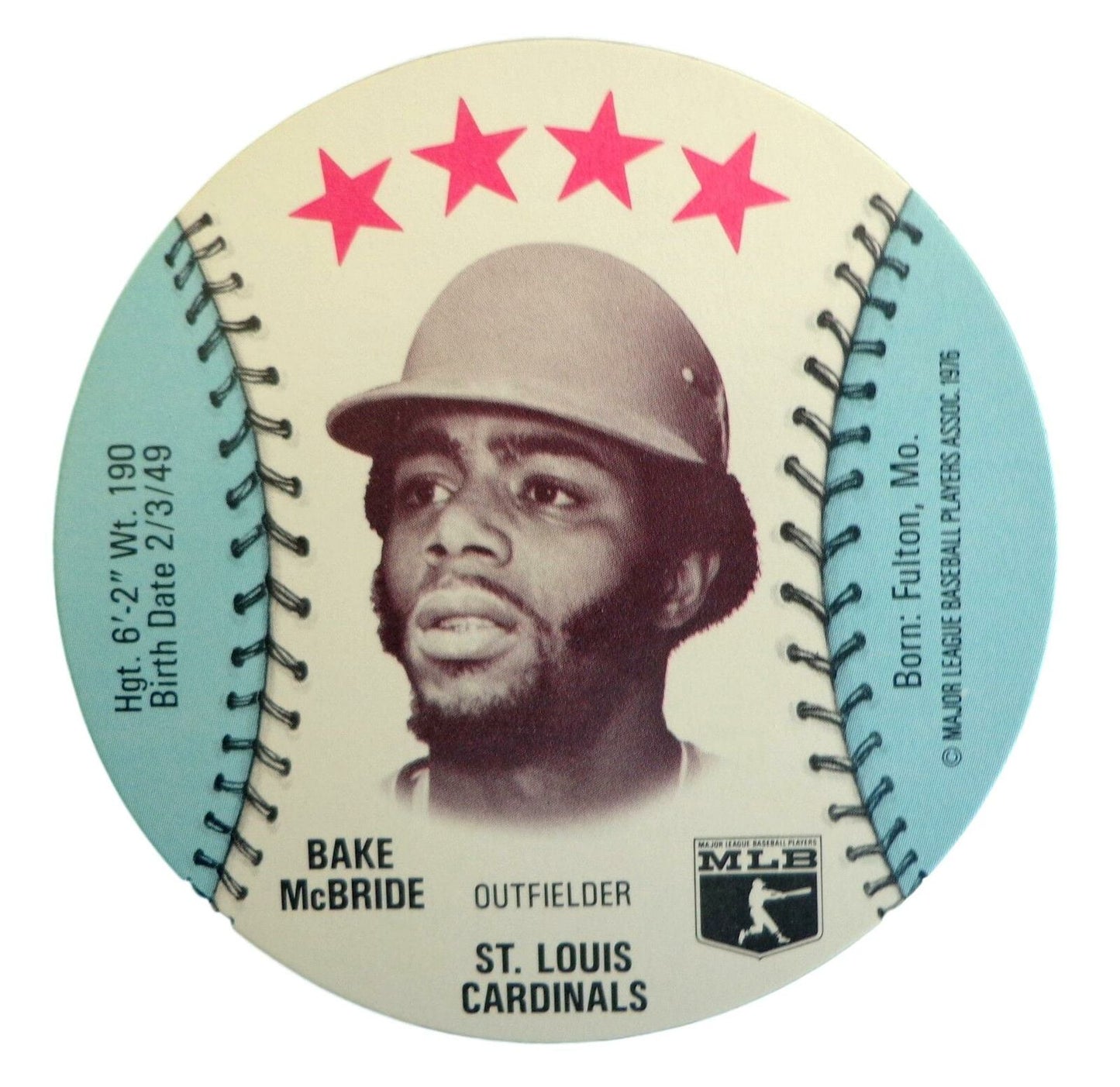 Lot of 22 - 1976 MSA Isaly's Discs Bake McBride Cardinals Gem Mint 153986