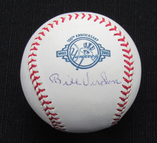 Bill Virdon Signed/Auto Yankees 100th OML Baseball JSA  186907