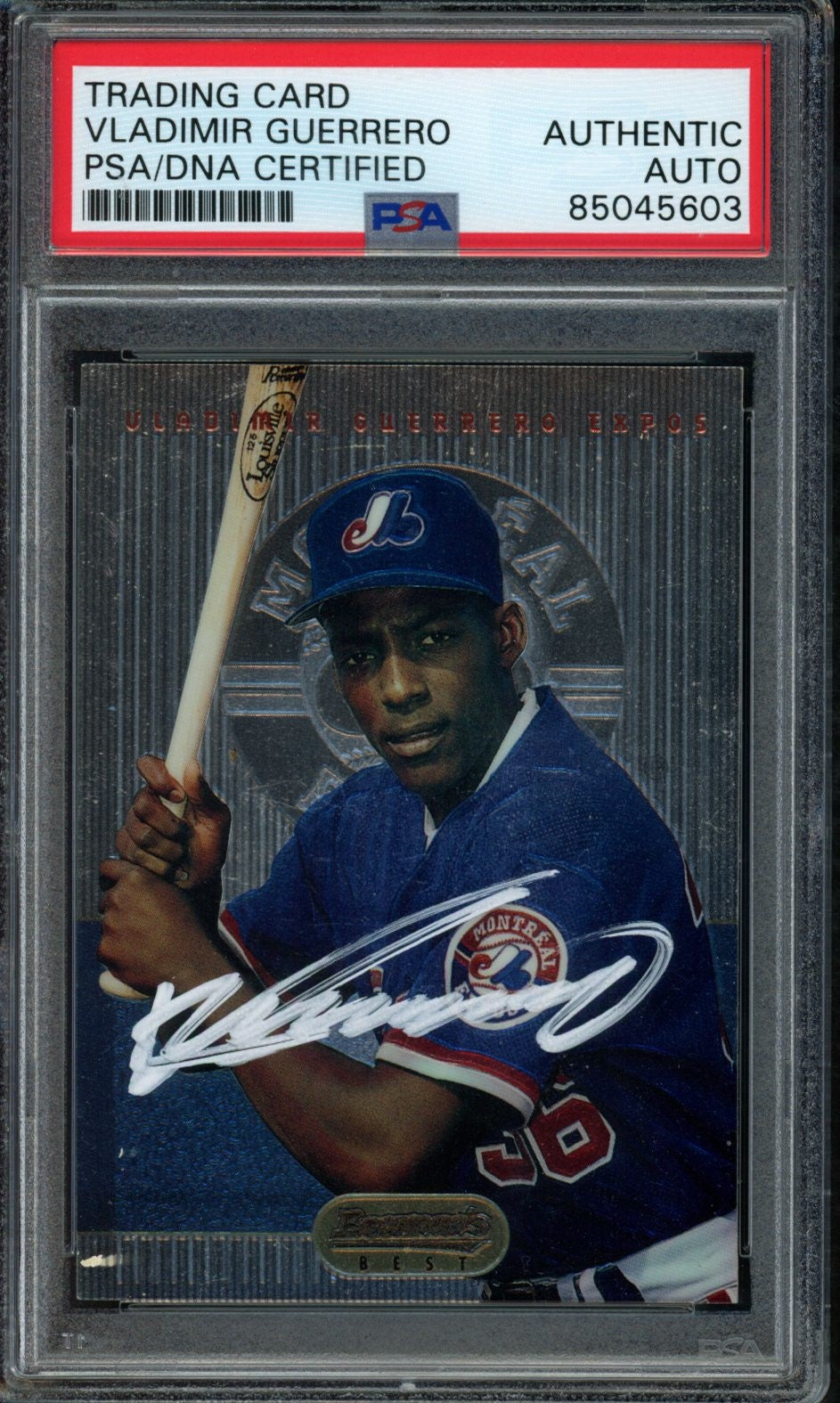 Vladimir Guerrero Montreal Expos Signed 1995 Bowman's Best Rookie #2 PSA/DNA