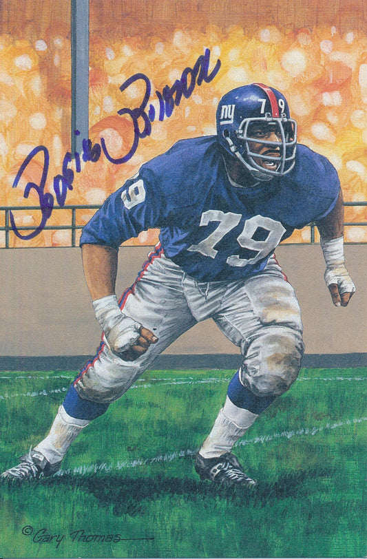 Roosevelt Brown Giants Signed 1994 GLAC/Goal Line Art Postcard PSA/DNA 186311