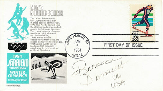 Rebecca Dussault Olympic X Country Skier Signed 1984 First Day Cover/FDC 151296