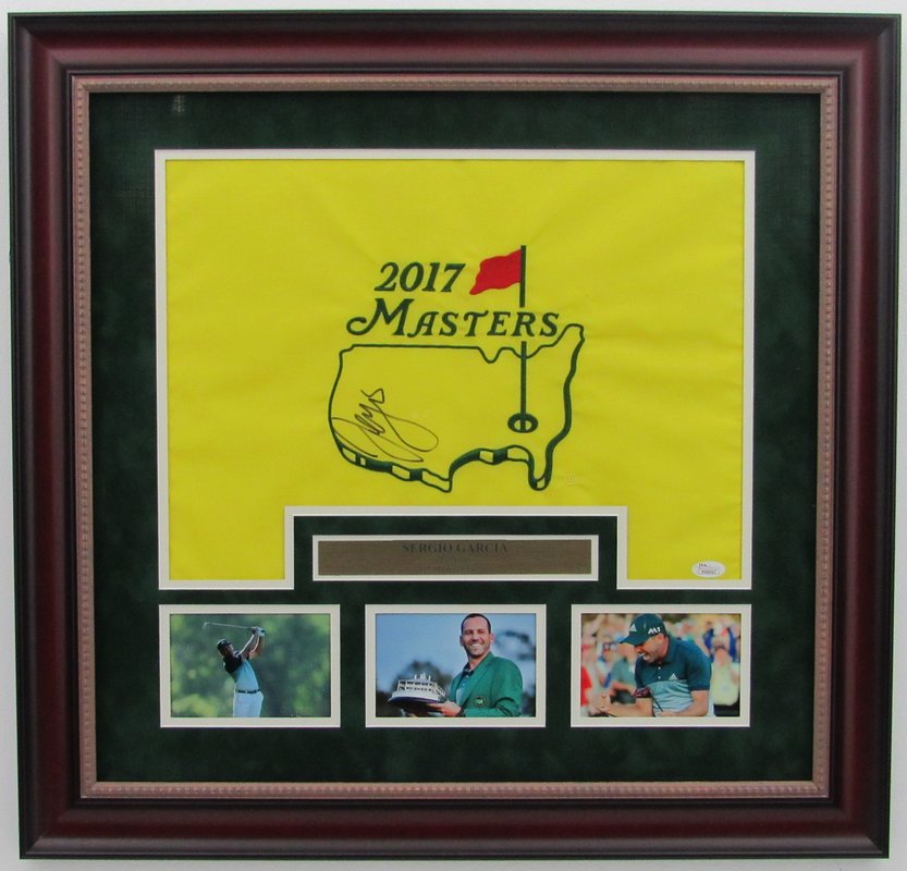 Sergio Garcia Signed/Autographed 2017 Masters Framed Pin Flag JSA 139687