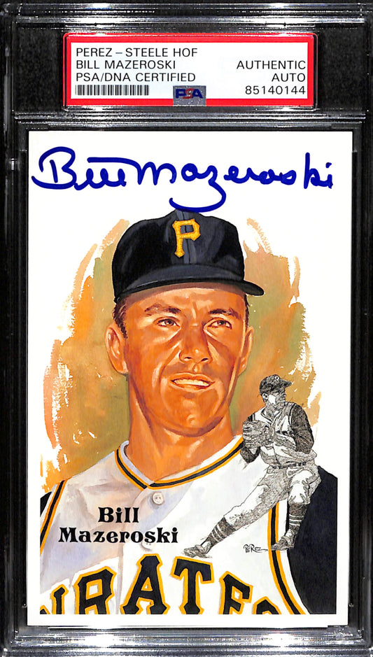 Bill Mazeroski HOF Signed/Auto 2001 Perez-Steele Postcard Pirates PSA/DNA 185068