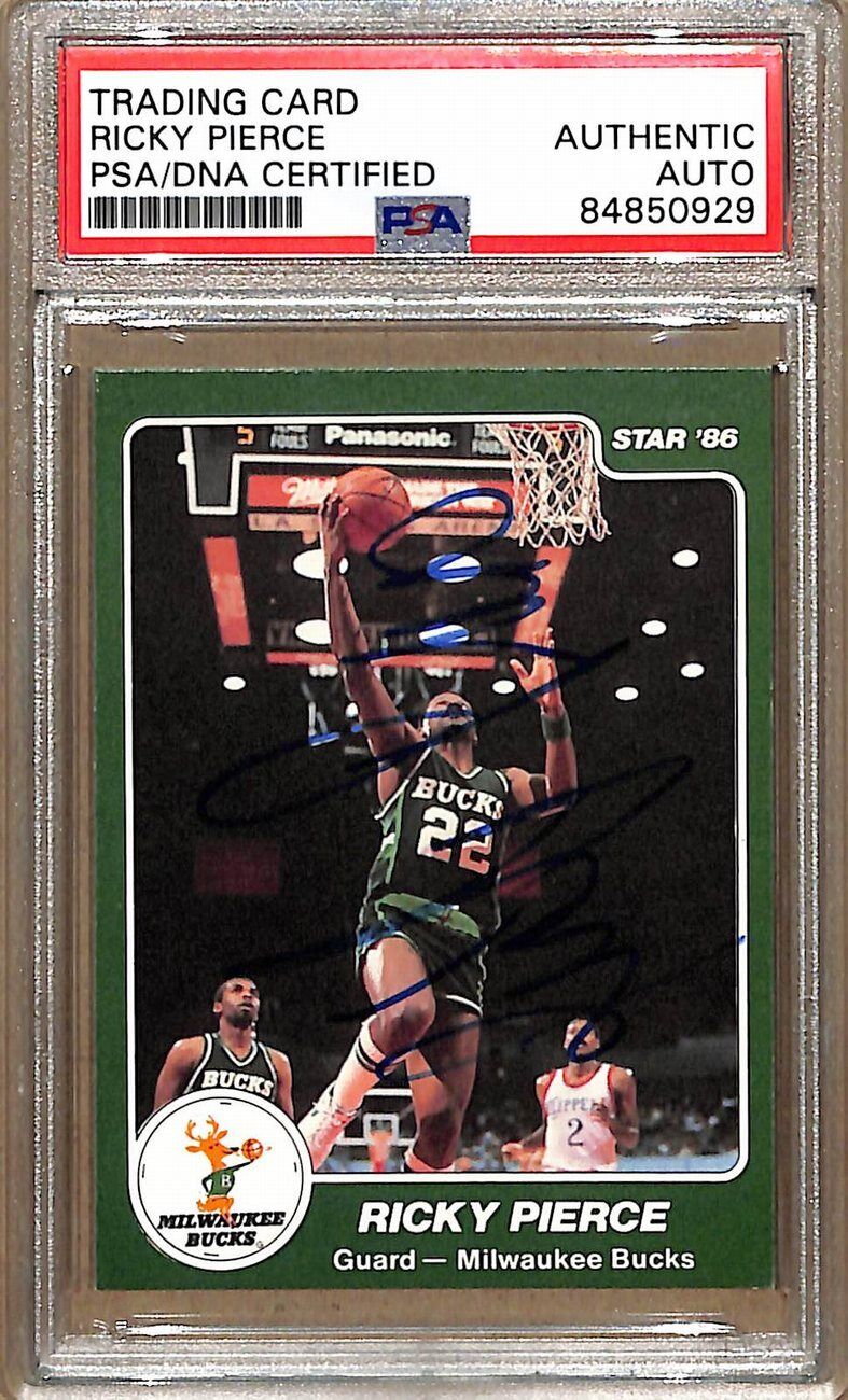 1985-86 Star Company #129 Ricky Pierce Bucks Signed/Auto Card PSA/DNA 178996